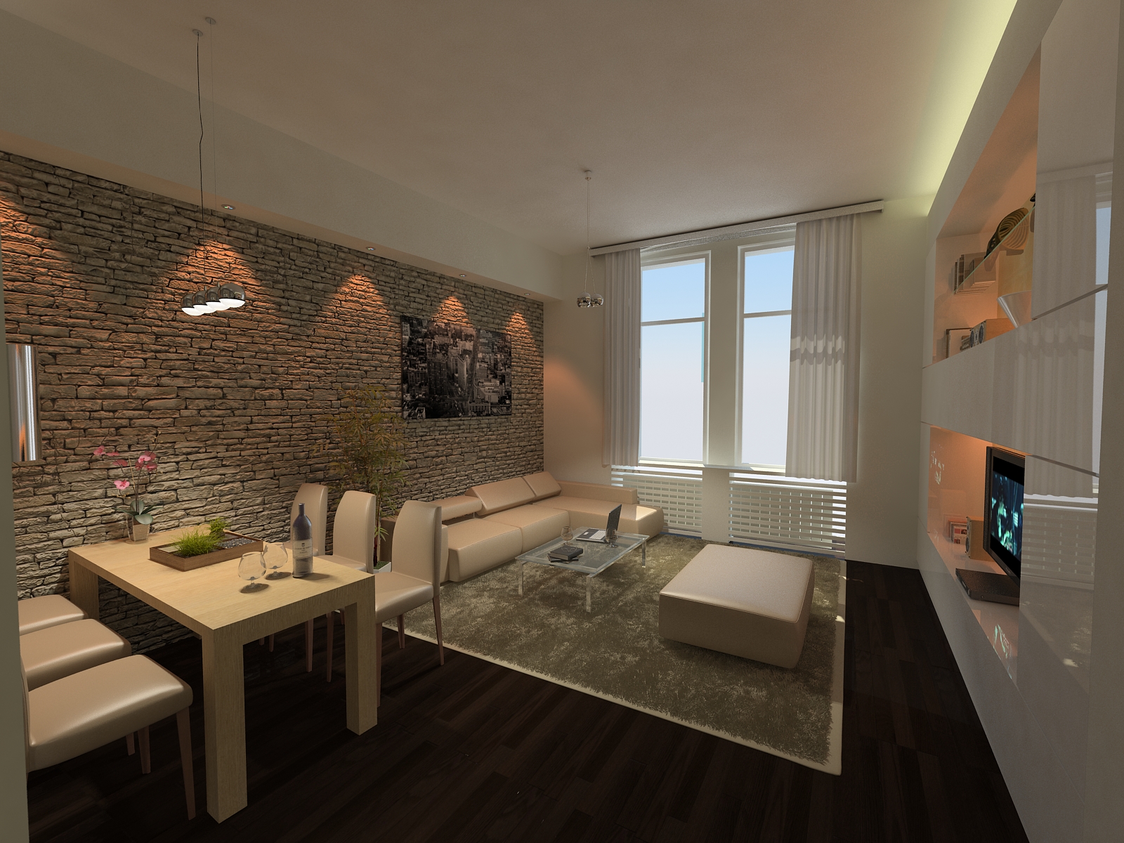 Nappali látványterv / living room architectural visualization ...