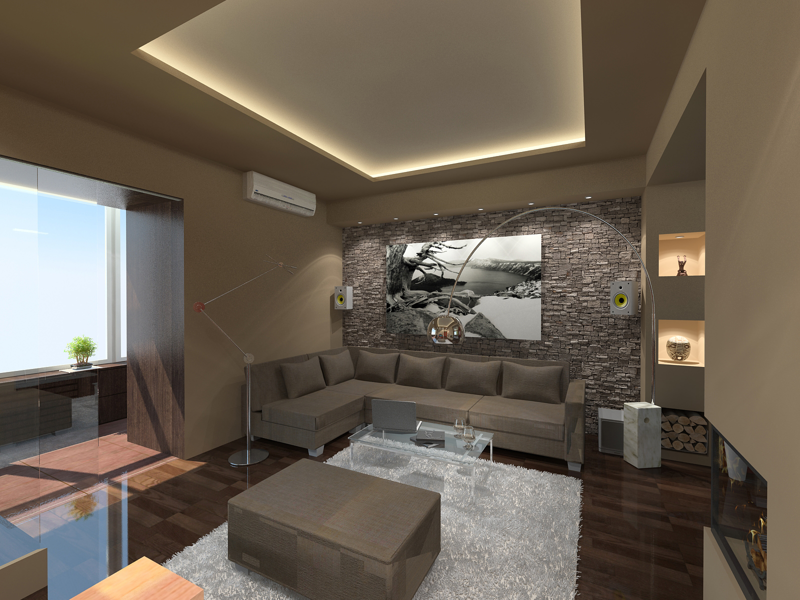 Nappali látványterv / living room architectural visualisation ...