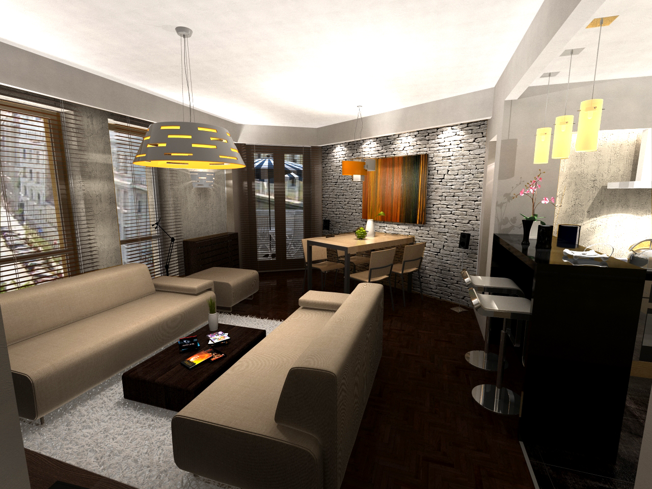 Nappali látványterv / living room visualization ...