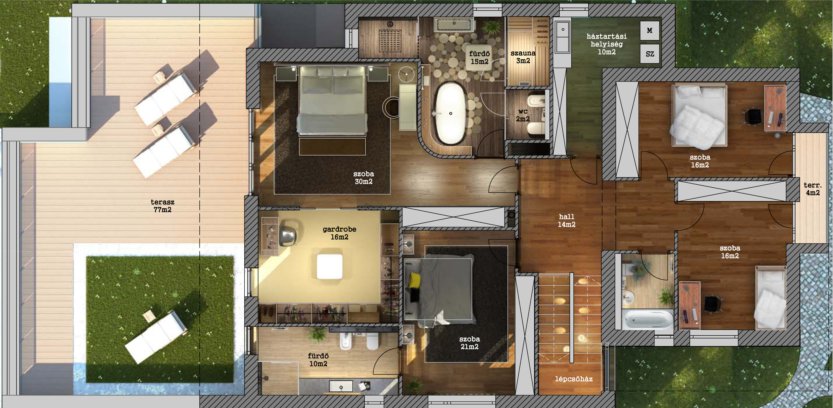 Tervezett alaprajz - emelet / 1st floor plan layout