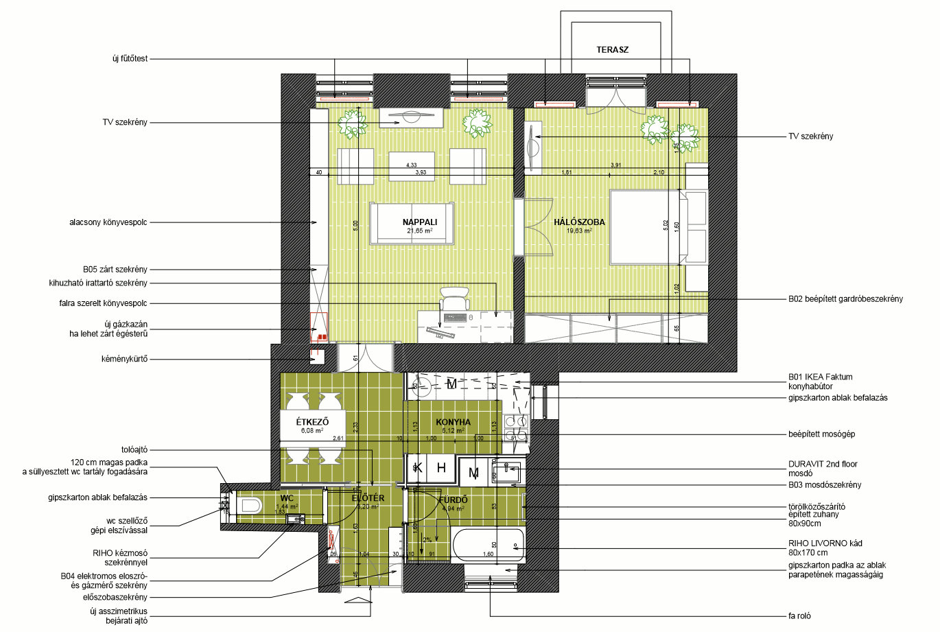 Tervezett alaprajz / Floor plan layout