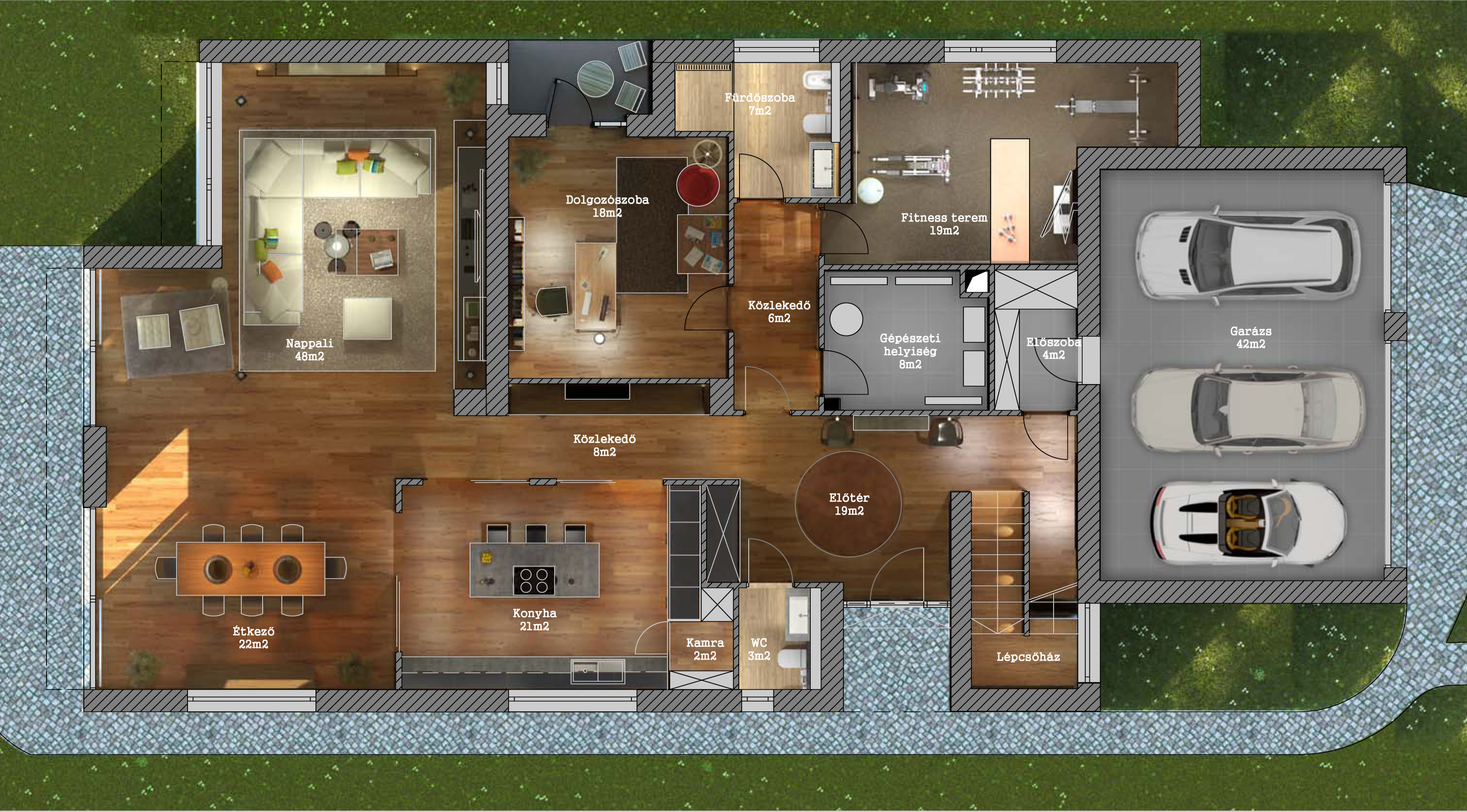 Tervezett alaprajz - földszint / Ground floor layout