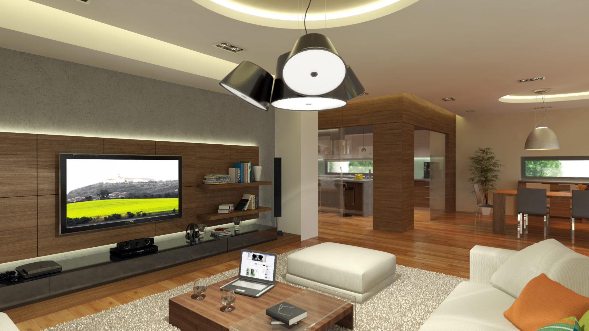Nappali - látványterv / Living room - architectural visualization