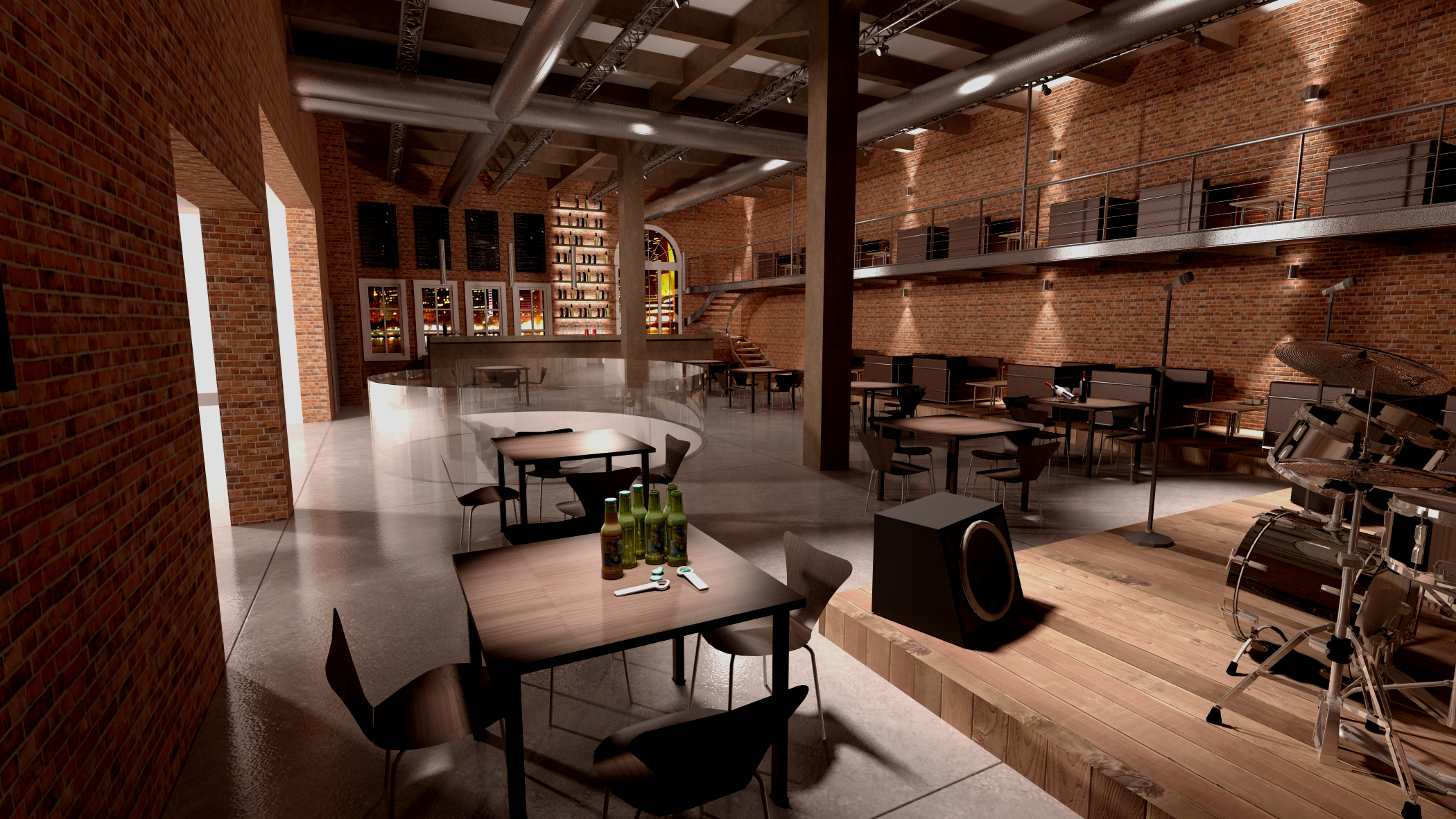 Étterem belsőépítészeti koncepció / Restaurant interior design concept