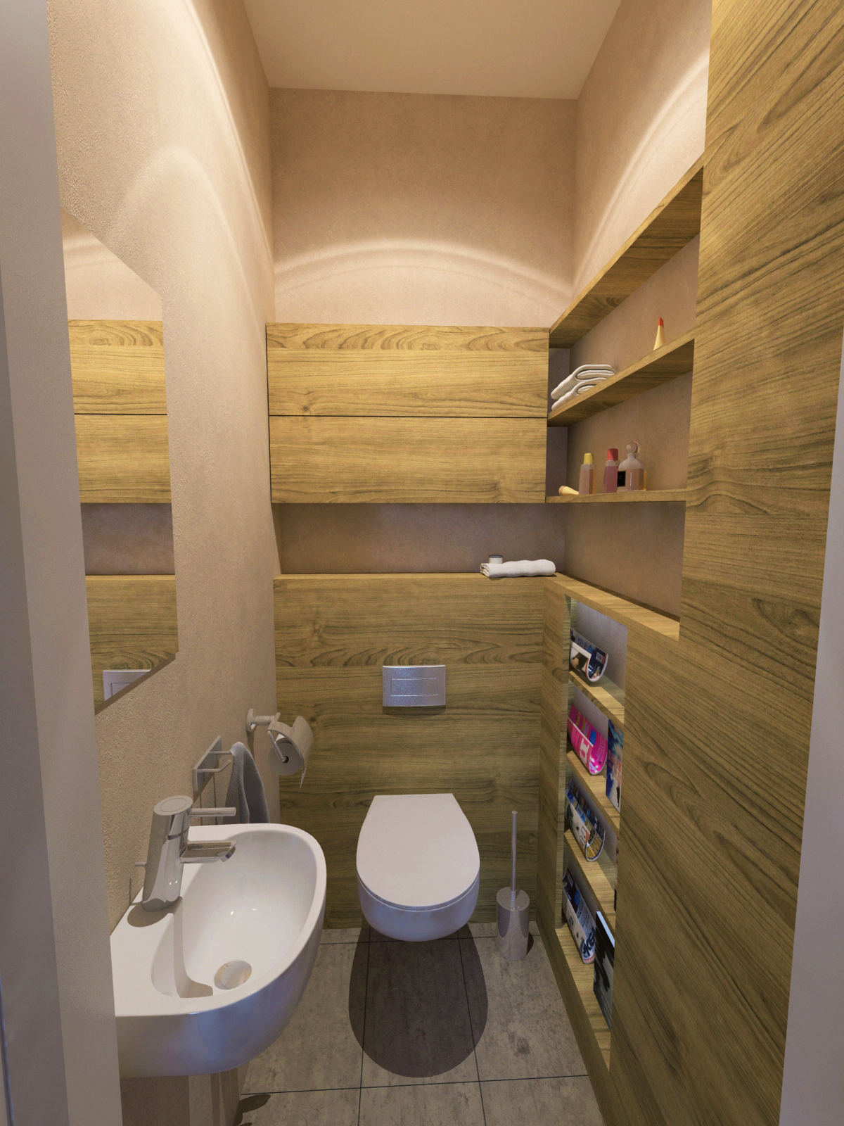 Látványterv mosdó / Architectural visualization WC