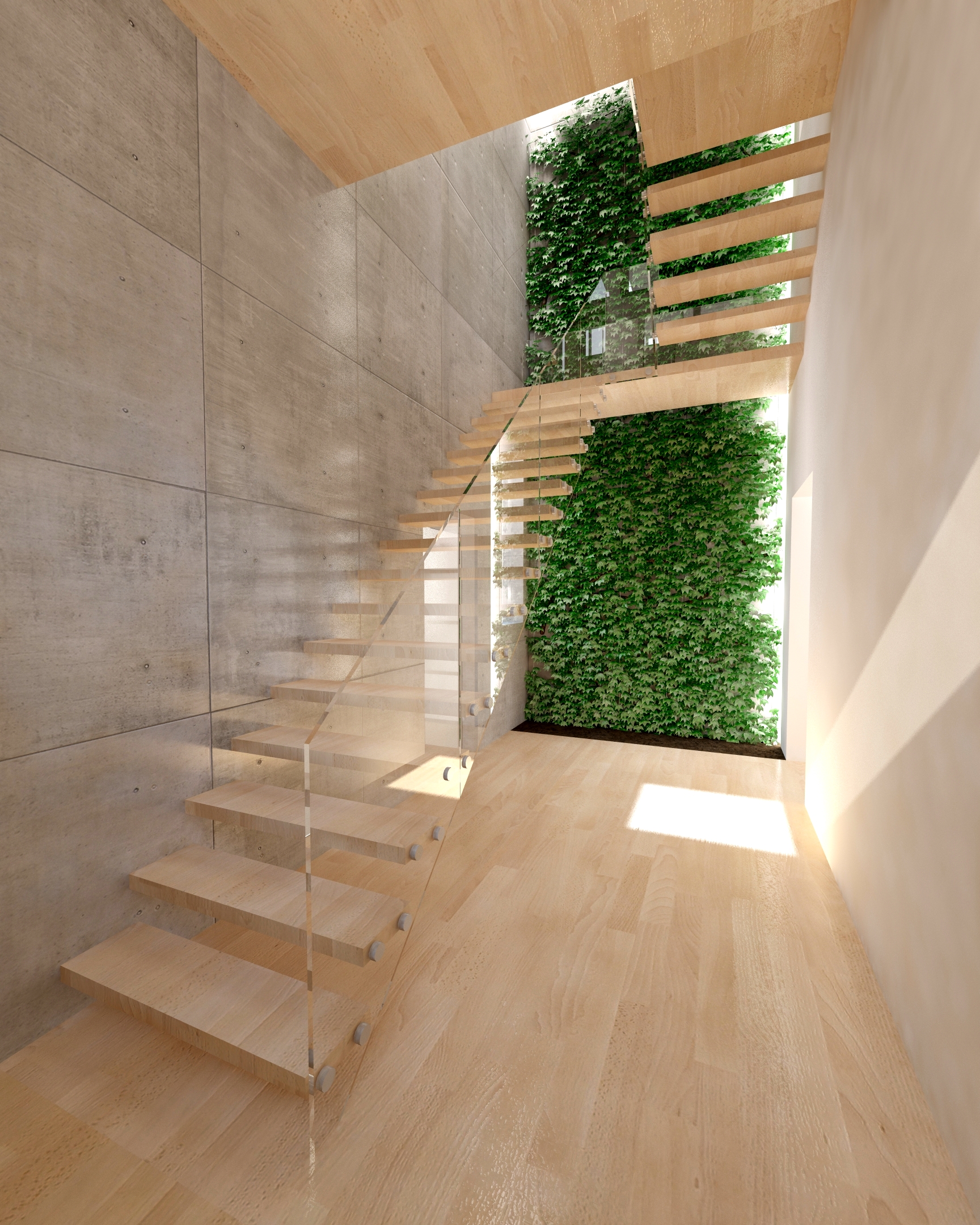 Növényfal- látványterv / Vertical garden - architectural visualization