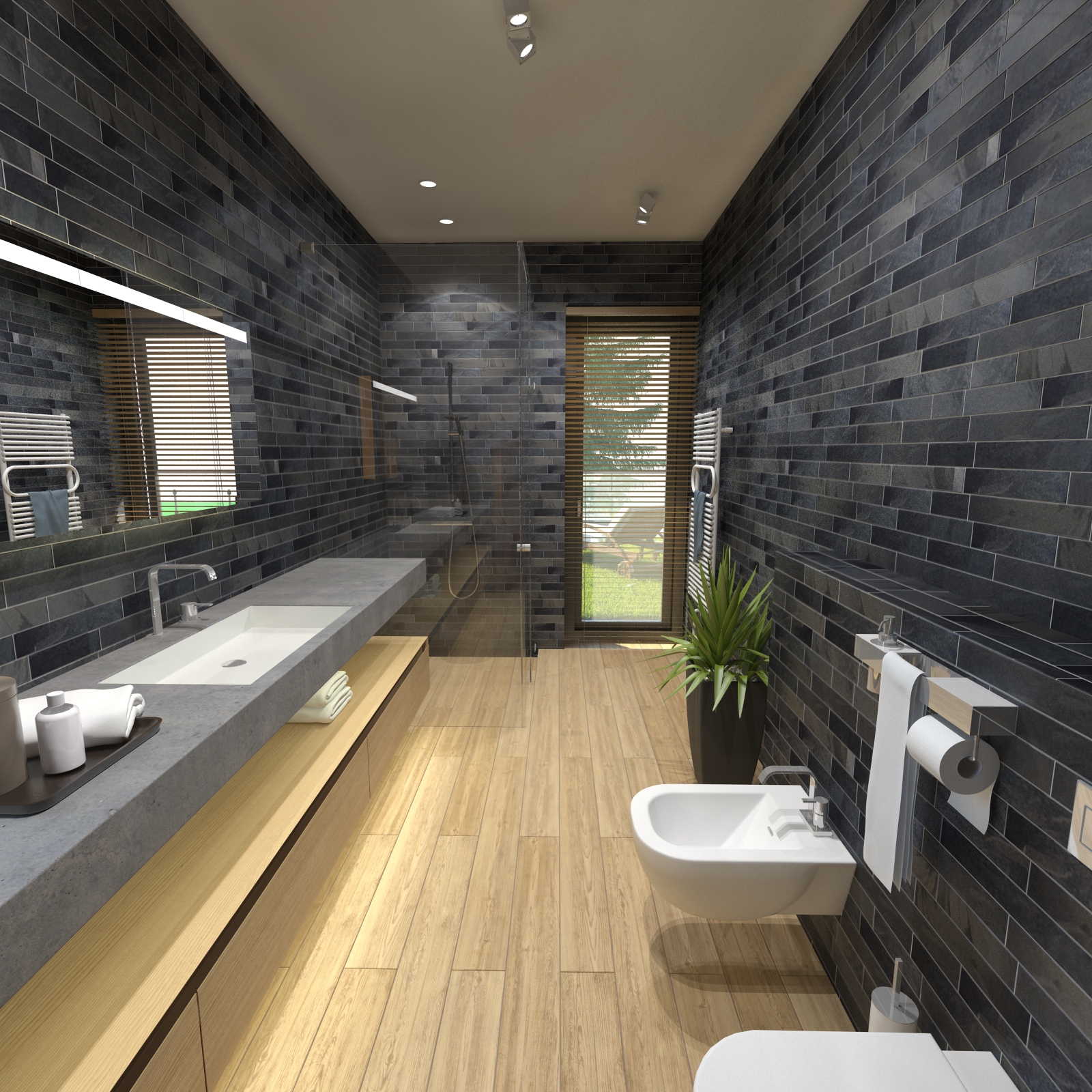 Fürdőszoba - látványterv / Bathroom - architectural visualization