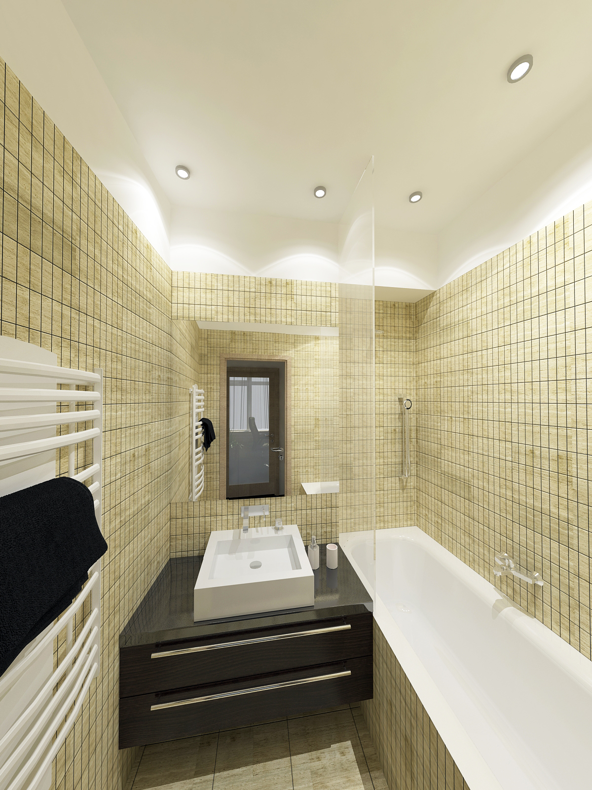 Fürdőszoba - látványterv / Bathroom - architectural visualization